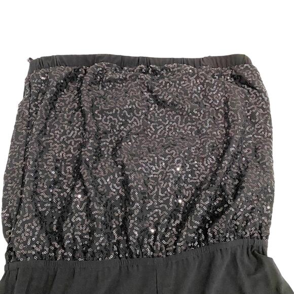 B Darlin Y2K Black Strapless Sequin Top Jumpsuit, Juniors Size 9/10 - Picture 5 of 11